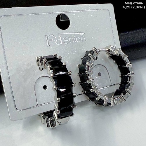 Сережки мед.сталь 10712 (2.3см.)